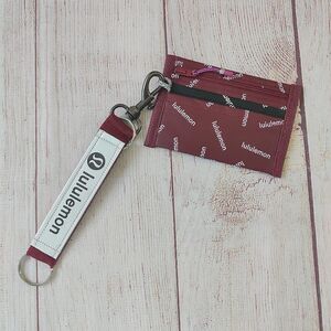 Lululemon handmade credit card ID coin holder keychain set
